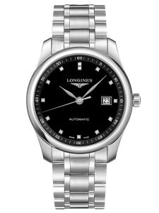 Đồng hồ Longines Master 40 L2.793.4.57.6 L27934576 mặt đen cọc số kim cương