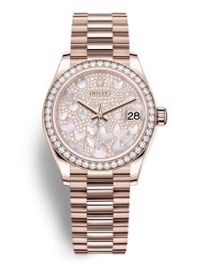 Đồng hồ Rolex Datejust 31 M278285RBR-0010 278285RBR-0010 Vàng Everose 18ct Mặt khảm trai trắng họa tiết bướm Vàng Everose 18ct Niềng Kim cương