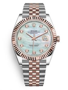 Đồng hồ Rolex Datejust 41 M126331-0014 126331-0014 Demi vàng hồng 18ct Mặt khảm trai MOP trắng cọc kim cương - Lướt