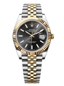 Đồng hồ Rolex Datejust 41 M126333-0014 126333-0014 Rolesor Demi Vàng Kim 18ct Mặt đen sáng Cọc vạch dạ quang - Lướt