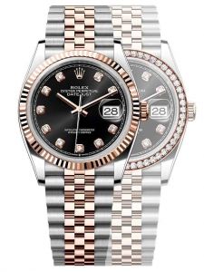 Đồng hồ Rolex Datejust 36 M126231-0019 126231-0019 Vàng Hồng Everose 18ct Mặt đen sáng Nạm kim cương