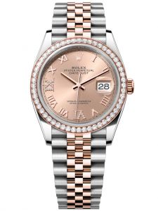 Đồng hồ Rolex Datejust 36 M126281RBR-0015 126281RBR-0015 Thép Oystersteel và Vàng Everose 18ct Mặt hoa hồng  Niềng Kim cương