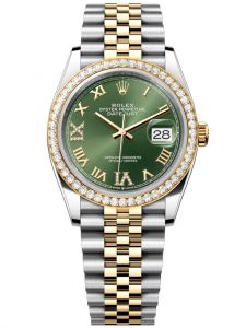 Đồng hồ Rolex Datejust 36 M126283RBR-0011 126283RBR-0011 Thép Oystersteel và Vàng Kim 18ct Mặt xanh Olive Niềng Kim cương