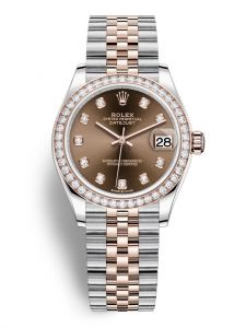 Đồng hồ Rolex Datejust 31 M278381RBR-0028 278381RBR-0028 Thép Oystersteel và Vàng Everose 18ct Mặt Chocolate Cọc số Kim Cương