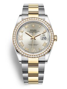 Đồng hồ Rolex Datejust 36 M126283RBR-0018 126283RBR-0018 Thép Oystersteel và Vàng Kim 18ct Mặt Bạc Niềng Kim cương