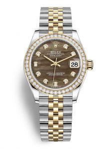 Đồng hồ Rolex Datejust 31 M278383RBR-0024 278383RBR-0024 Thép Oystersteel và Vàng Kim 18ct Mặt vỏ ngọc trai đen Niềng Kim cương