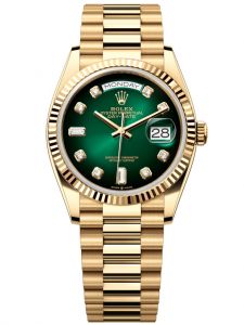 Đồng hồ Rolex Day-Date 36 M128238-0069 128238-0069 Vàng Kim 18ct Mặt ombre xanh lá