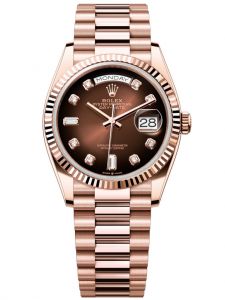 Đồng hồ Rolex Day-Date 36 M128235-0037 128235-0037 Vàng Everose 18ct Mặt nâu ombre