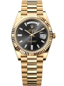 Đồng hồ Rolex Day-Date 40 M228238-0004 228238-0004 Vàng Kim 18ct Kim Cương Ống Baguette Mặt số đen