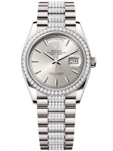 Đồng hồ Rolex Day-Date 36 M128349RBR-0013 128349RBR-0013 Vàng Trắng 18ct Mặt bạc Niềng Kim cương