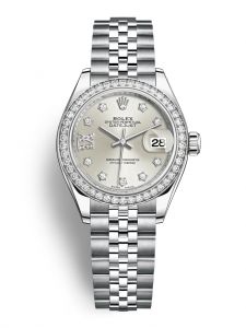 Đồng hồ Rolex Lady-Datejust 28 M279384RBR-0021 279384RBR-0021 Thép Oystersteel và Vàng Trắng 18ct Mặt Bạc Niềng Kim cương
