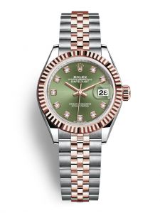 Đồng hồ Rolex Lady-Datejust 28 M279171-0007 279171-0007 Thép Oystersteel và Vàng Everose 18ct Mặt Xanh Olive