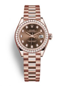 Đồng hồ Rolex Lady-Datejust 28 M279135RBR-0017 279135RBR-0017 Vàng Everose 18ct Mặt Chocolate Niềng Kim cương