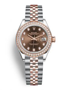 Đồng hồ Rolex Lady-Datejust 28 M279381RBR-0011 279381RBR-0011 Thép Oystersteel và Vàng Everose 18ct Mặt Chocolate Niềng Kim cương