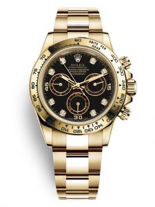 Đồng hồ Rolex Cosmograph Daytona 40 M116508-0008 116508-0008 Vàng Kim 18ct Mặt Đen Cọc số Kim Cương