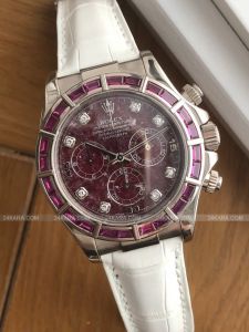Đồng hồ Rolex Cosmograph Daytona 40 Vàng Trắng 18ct& Sapphire & Diamonds M116589 116589 Mặt tím