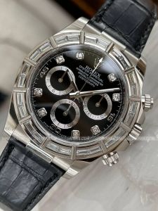 Đồng hồ Rolex Cosmograph Daytona 40 Vàng Trắng 18ct& Sapphire & Diamonds M116589 116589 Mặt đen