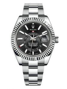 Đồng hồ Rolex Sky-Dweller M326934-0005 326934-0005 Annual Calendar mặt số đen bezel vàng trắng
