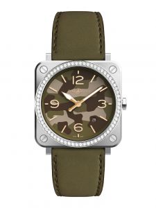 Đồng hồ Bell & Ross BR S Green Camo Diamonds BRS-CK-ST-LGD/SCA