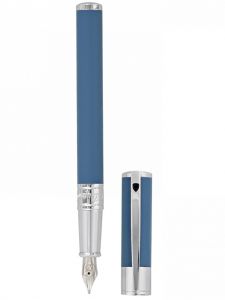 Bút máy S.T. Dupont D-Initial Shark Blue Mat Laquer - Chrome 260217