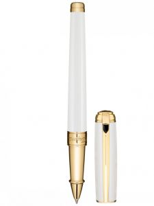 Bút bi nước S.T. Dupont Line D Pearly White-Yellow Gold 412109M