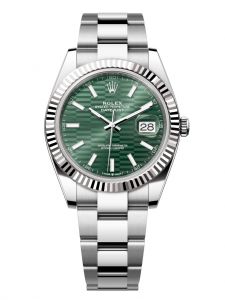 Đồng hồ Rolex Datejust 41 M126334-0029 126334-0029 Thép Oystersteel và Vàng Trắng 18ct Mặt xanh bạc hà họa tiết gấp nếp - Mẫu 2022