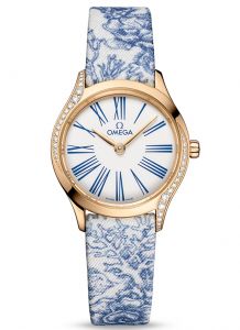Đồng hồ Omega De Ville Mini Trésor 428.57.26.60.04.001 26 Moonshine Gold Toile de Jouy