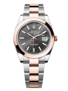 Đồng hồ Rolex Datejust 41 M126301-0019 126301-0019 Thép Oystersteel và Vàng Everose 18ct Mặt xám đậm họa tiết gấp nếp