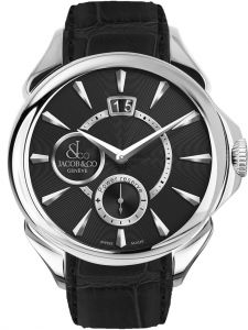 Đồng hồ Jacob & Co. Palatial Classic Manual Big Date Steel Black Guilloche Dial PC400.10.NS.AB.A - Phiên Bản Giới Hạn