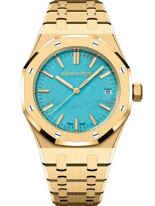Đồng hồ Audemars Piguet Royal Oak Yellow Gold & Natural Turquoise Dial 15550BA.OO.1356BA.01