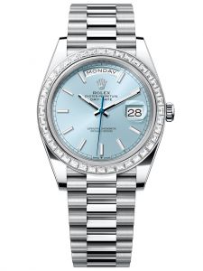 Đồng hồ Rolex Day-Date 40 M228396TBR-0039 228396TBR-0039 Bạch Kim Mặt xanh băng - Mẫu 2023