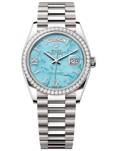 Đồng hồ Rolex Day-Date 36 M128349RBR-0031 128349RBR-0031 Vàng Trắng 18ct Mặt xanh ngọc lam kim cương - Mẫu 2023