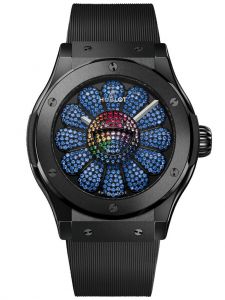 Đồng hồ Hublot Classic Fusion Takashi Murakami Black Ceramic Light Blue Sapphires 507.CX.9008.RX.TAK23