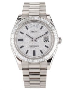 Đồng hồ Rolex Day-Date 40 M218399-83219 218399-83219 Vàng Trắng 18ct Mặt Đính Kim cương - Lướt