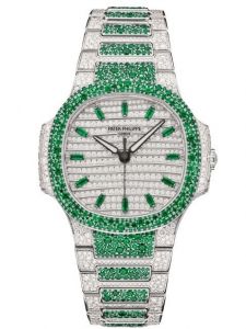 Đồng hồ Patek Philippe Nautilus Haute Joaillerie 7118/1453G-001 White Gold Kim cương