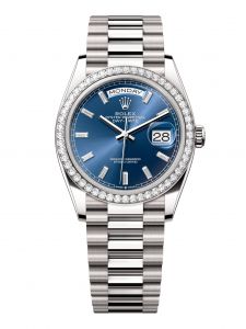 Đồng hồ Rolex Day-Date 40 M228236-0024 228236-0024 Bạch Kim Màu Xanh Dương Ombre - Mẫu 2024