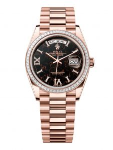 Đồng Hồ Rolex Day-Date 36 M128395TBR-0010 128395TBR-0010 Vàng Everose 18ct Nạm Thạch Anh Niềng Kim cương - Mẫu 2024