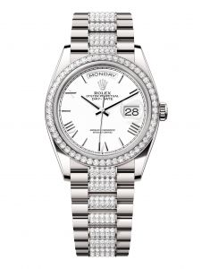Đồng Hồ Rolex Day-Date 36 M128349RBR-0044 128349RBR-0044 Vàng Trắng 18ct Màu Trắng - Mẫu 2024