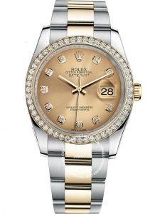 Đồng hồ Rolex Datejust 36 M116243 116243 Mặt vàng demi vàng Dây Oysters