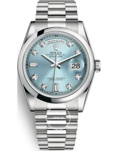 Đồng hồ Rolex Day-Date 36 M118206-0036 118206-0036 Bạch Kim Mặt Xanh băng giá