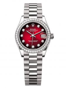 Đồng hồ Rolex Datejust 31 M278289RBR-0028 278289RBR-0028 Vàng Trắng 18ct 18K Mặt Đỏ Ombré Niềng Kim cương - Mẫu Mới 2025