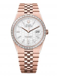 Đồng hồ Rolex Land-Dweller 40 M127385TBR-0003 127385TBR-0003 Vàng Everose 18ct Mặt Trắng Họa Tiết Tổ Ong Niềng Kim cương - Mẫu Mới 2025