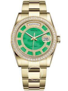Đồng hồ Rolex Day-Date 36 M118348-0181 118348-0181 Vàng Kim 18ct Mặt Green Jade hoạ tiết Carousel