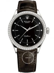 Đồng hồ Rolex Cellini Time 39 M50709RBR-0011 50709RBR-0011 Vàng Trắng 18ct Mặt Đen Niềng Kim cương