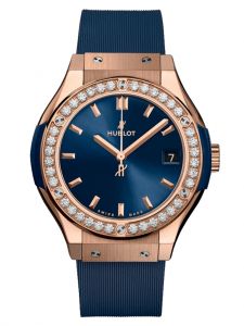 Đồng hồ Hublot Classic Fusion King Gold Blue Diamonds 33 mm 581.OX.7180.RX.1104