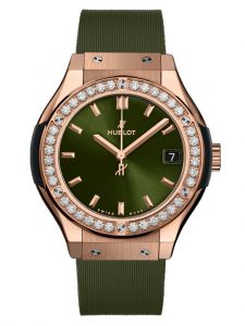 Đồng hồ Hublot Classic Fusion King Gold Green Diamonds 33 mm 581.OX.8980.RX.1104