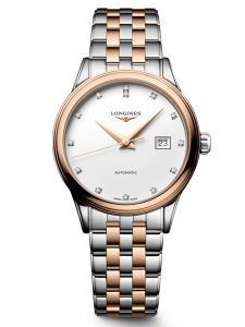 Đồng hồ Longines Flagship L4.374.3.98.7 L43743987 Stainless Steel And Red Pvd Coating White Matt