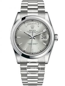 Đồng hồ Rolex Day-Date 36 M118206-0039 118206-0039 Bạch Kim Mặt Bạc