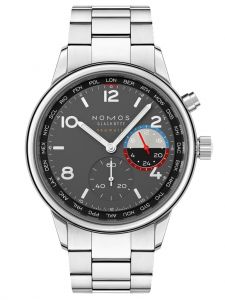 Đồng hồ Nomos Club Sport Neomatik Worldtimer Volcano Ref.790.S1 Thép Không Gỉ