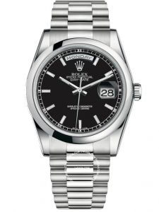 Đồng hồ Rolex Day-Date 36 M118206-0042 118206-0042 Bạch Kim Mặt Đen